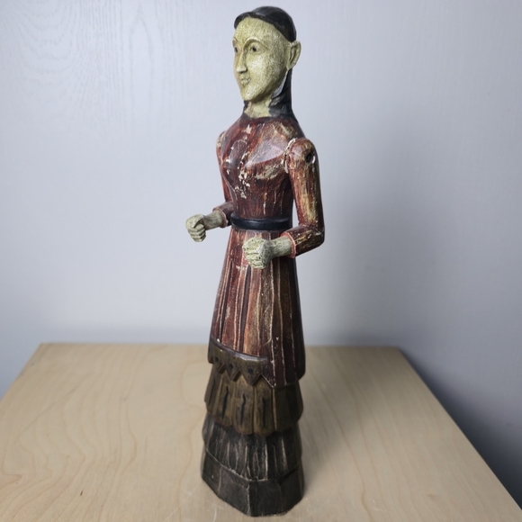 Rajasthan India Folk Art Doll With Moveable Arms - Picture 2 of 10